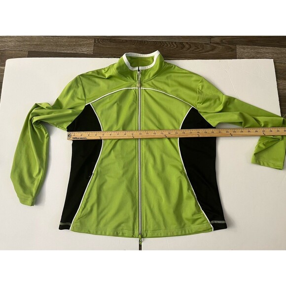 Coldwater  Creek Women Active Large Green Full Zip Sweater Long Sleeve Pockets - Picture 7 of 10